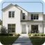 Modern white brick Swiss house exterior with a clean architectural design.